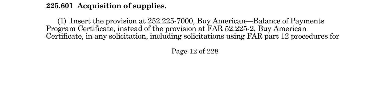 Prescription for 252.225-7013
